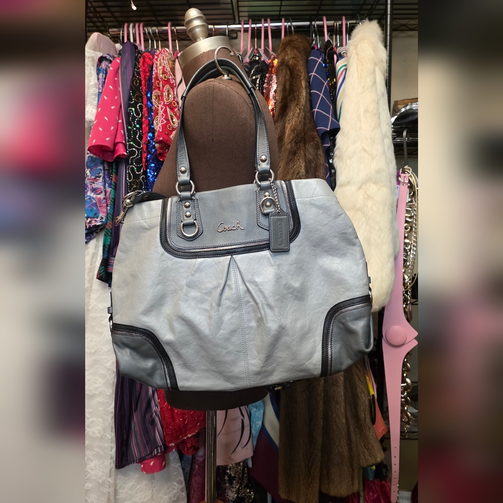 Coach Gray Leather Tote Bag